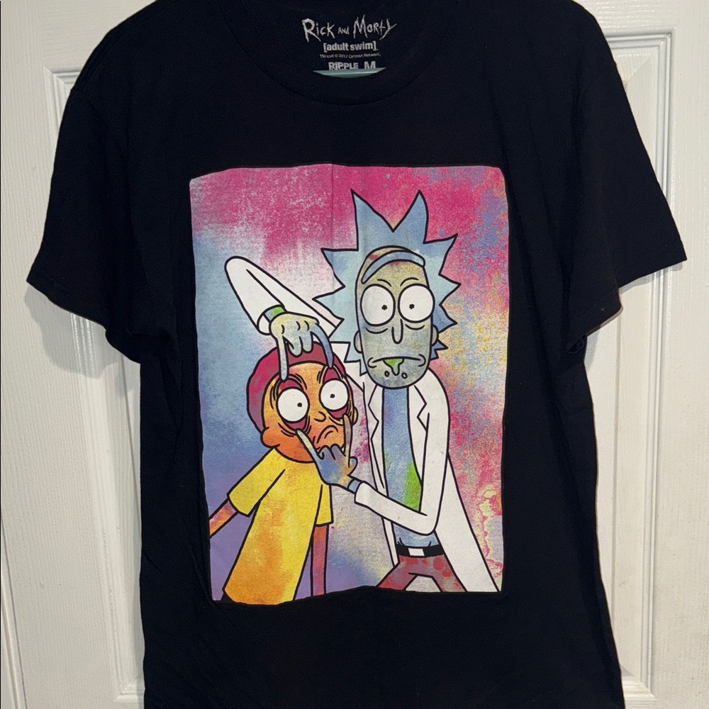 Men’s Black Graphic Tee - Colorful Print